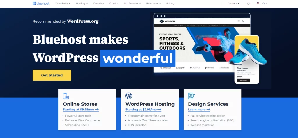 bluehost wordpress hosting